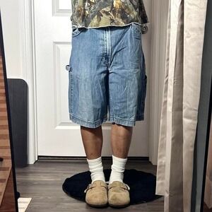 Vintage Old Navy Wideleg Baggy Denim Cargo Shorts baggy fit size 38